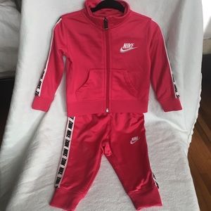 Infant girls NIKE Block Tricot tracksuit pink